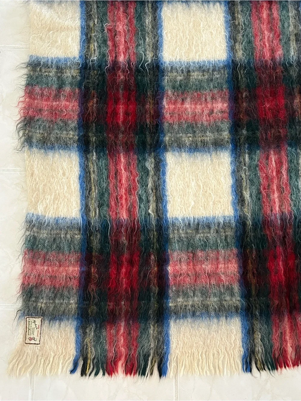Vintage Andrew Stewart Scotland 70% Mohair Wool Dress Stewart Tartan Blanket